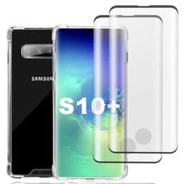 Coque Galaxy S10+ et 2 écrans de protection - Plastique recyclé - Transparent