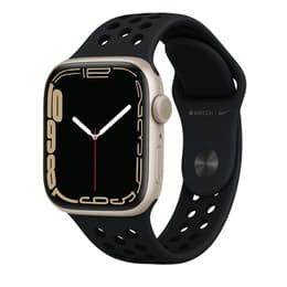 Apple Watch Series 7 (2021) GPS 41 mm - Aluminium Lumière stellaire - Bracelet sport Nike Noir