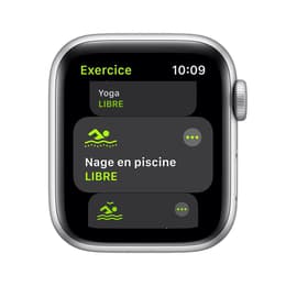 Apple Watch Series SE 1 (2020) GPS 44 mm - Aluminium Argent - Bracelet sport Blanc
