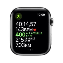 Apple Watch (Series 5) 2019 GPS + Cellular 44 mm - Aluminium Gris sidéral - Bracelet sport Noir