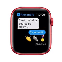 Apple Watch (Series 7) 2021 GPS 45 mm - Aluminium Rouge - Bracelet sport Noir