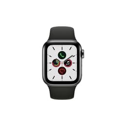 Apple Watch Series 5 (2019) GPS + Cellular 40 mm - Acier inoxydable Noir sidéral - Bracelet sport Noir