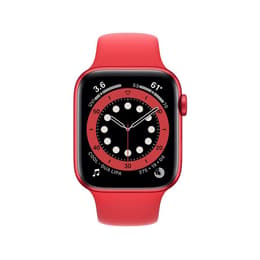 Apple Watch Series 6 (2020) GPS 44 mm - Aluminium Rouge - Bracelet sport Rouge