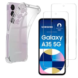 Coque Galaxy A35 5G et 2 écrans de protection - TPU - Transparent