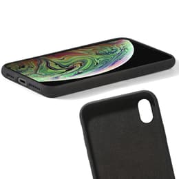 Coque iPhone XS Max et 2 écrans de protection - Silicone - Noir