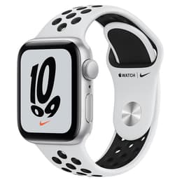 Apple Watch (Series SE) 2020 GPS 44 mm - Aluminium Argent - Bracelet sport Nike Blanc