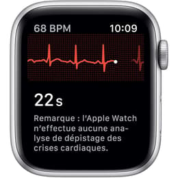 Apple Watch (Series 5) 2019 GPS + Cellular 44 mm - Titane Argent - Boucle sport Blanc