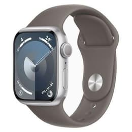 Apple Watch Series 9 (2023) GPS + Cellular 41 mm - Aluminium Argent - Bracelet sport Gris