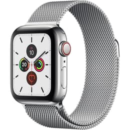 Apple Watch (Series 5) 2019 GPS + Cellular 40 mm - Acier inoxydable Argent - Milanais Argent