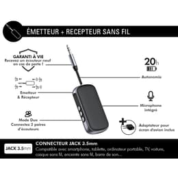 Accessoires audio Récepteur Bluetooth® SoundWave Jack 3.5mm + Emetteur 2 en 1 Noir + Garantie à vie Force Play