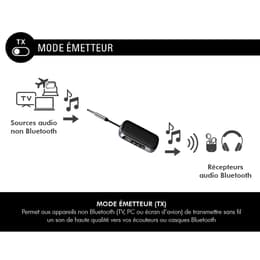 Accessoires audio Récepteur Bluetooth® SoundWave Jack 3.5mm + Emetteur 2 en 1 Noir + Garantie à vie Force Play