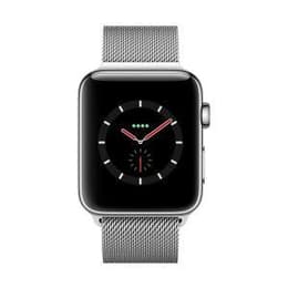 Apple Watch (Series 4) 2018 GPS + Cellular 44 mm - Acier inoxydable Argent - Milanais Argent