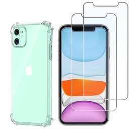 Coque iPhone 11 et 2 écrans de protection - TPU - Transparent