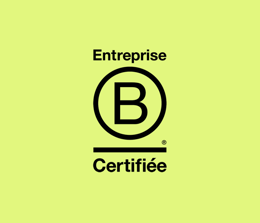 B Corp logo with a green background