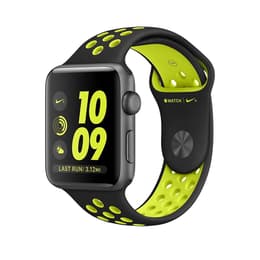 Apple Watch (Series 2) Décembre 2016 42 mm - Aluminium Gris sidéral -  Bracelet Sport Nike Noir