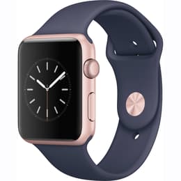 Apple Watch (Series 1) 42 mm - Aluminium Or rose - Bracelet Sport Bleu nuit