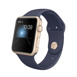 Apple Watch (Series 1) 42 mm - Aluminium Or rose - Bracelet Sport Bleu nuit