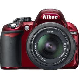 Reflex - Nikon D3100 - Rouge + Objectif Nikkor 18-55 mm VR