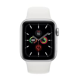 Apple Watch (Series 5)  44 mm - Aluminium Argent -  Bracelet Sport Blanc