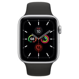 Apple Watch (Series 4) GPS 44 mm - Acier inoxydable Argent - Sport Noir