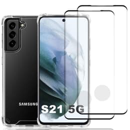 Coque Galaxy S21 5G et 2 écrans de protection - Plastique recyclé - Transparent