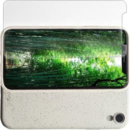 Coque iPhone XR et écran de protection - Biodégradable - Blanc