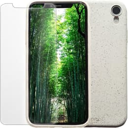 Coque iPhone XR et écran de protection - Biodégradable - Blanc