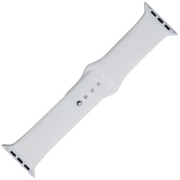 Apple Watch (Series 4) GPS 44 mm - Acier inoxydable Argent - Bracelet sport Blanc