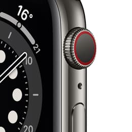 Apple Watch (Series 6) GPS + Cellular 40 mm - Acier inoxydable Graphite - Bracelet sport Noir