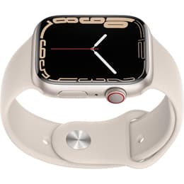 Apple Watch (Series 7) GPS + Cellular 45 mm - Aluminium Lumière stellaire - Bracelet sport Lumière stellaire