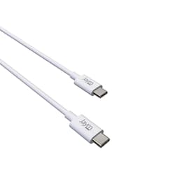 JAYM - Pack Chargeur Secteur Rapide USB-C 30W PD + Câble USB-C 2 mètres vers Type C - Blanc