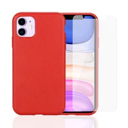 Coque et 2 écrans de protection iPhone 11 - Compostable - Rouge