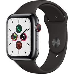 Apple Watch (Series 5) Septembre 2019 44 mm - Acier inoxydable Noir - Bracelet Sport Noir