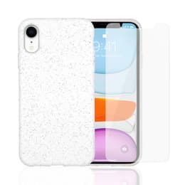 Coque iPhone XR et 2 écrans de protection - Compostable - Blanc