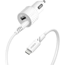 Otterbox Chargeur de voiture premium 2x USB A 12W + USB A-Lightning Cable 1M Blanc