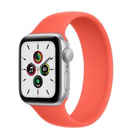 Apple Watch (Series SE) GPS 40 mm - Aluminium Argent - Bracelet sport Orange