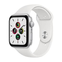 Apple Watch (Series 4) GPS + Cellular 44 mm - Aluminium Argent - Bracelet Bracelet sport Blanc