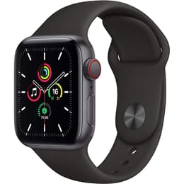 Apple Watch (Series SE) GPS + Cellular 44 mm - Aluminium Gris sidéral - Bracelet sport Noir