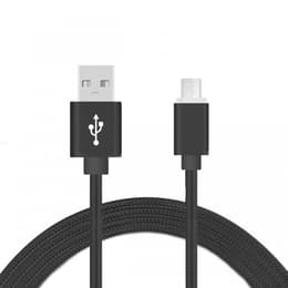 Câble USB compatible avec Samsung & Wiko Micro USB nylon noir 2m