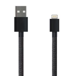 Câble USB Lightning ultra-résistant nylon - Noir 1m