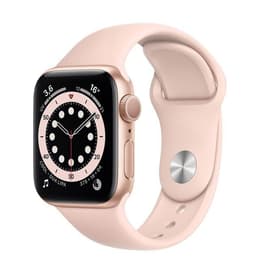 Apple Watch (Series 6) GPS + Cellular 40 mm - Acier inoxydable Or - Bracelet sport Rose