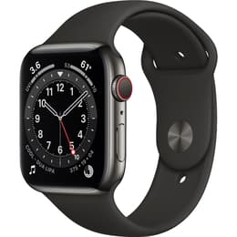 Apple Watch (Series 6) GPS + Cellular 40 mm - Acier inoxydable Noir - Bracelet sport Noir