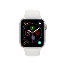 Apple Watch (Series 4) GPS + Cellular 40 mm - Acier inoxydable Argent - Bracelet sport Blanc