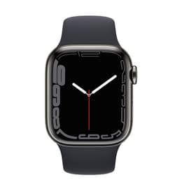 Apple Watch (Series 7) GPS 41 mm - Acier inoxydable Noir - Bracelet sport Noir