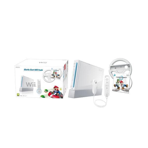 Console Nintendo Wii + Pack mario kart 4 joueur - Blanc
