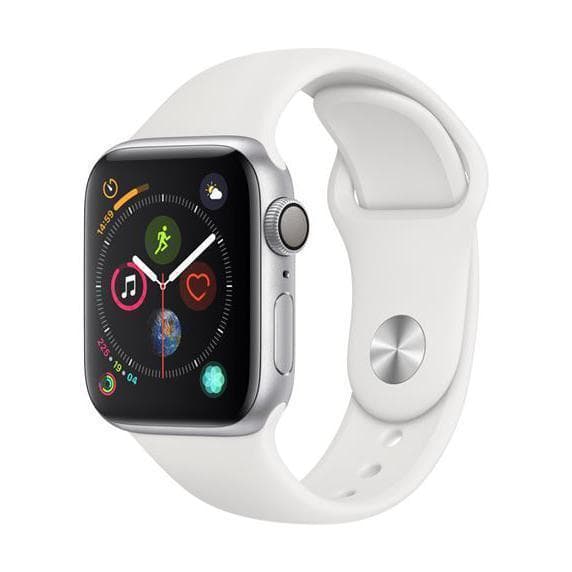 Apple Watch (Series 4) Septembre 2018 40 mm - Aluminium Argent - Bracelet Sport Blanc