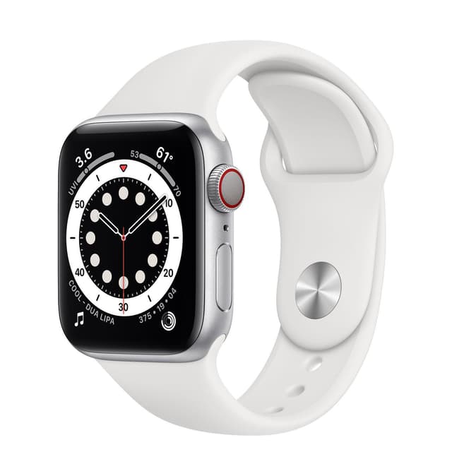 Apple Watch (Series 6) Septembre 2020 44 mm - Aluminium Argent - Bracelet Sport Blanc