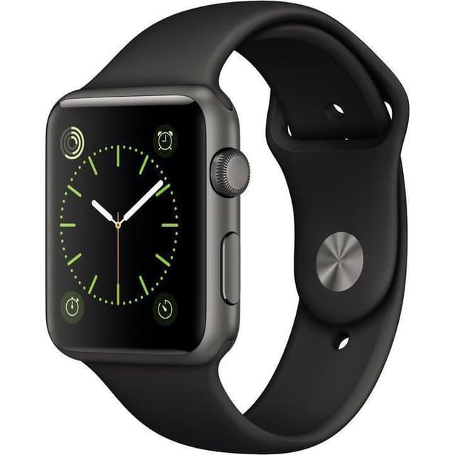 Apple Watch (Series 1) Mars 2015 42 mm - Aluminium Gris sidéral -  Bracelet Sport Noir