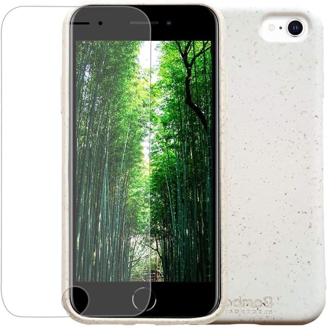 Coque et écran de protection iPhone SE/8/7/6 - Biodégradable - Blanc
