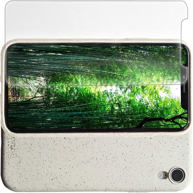 Coque et écran de protection iPhone XR - Biodégradable - Blanc